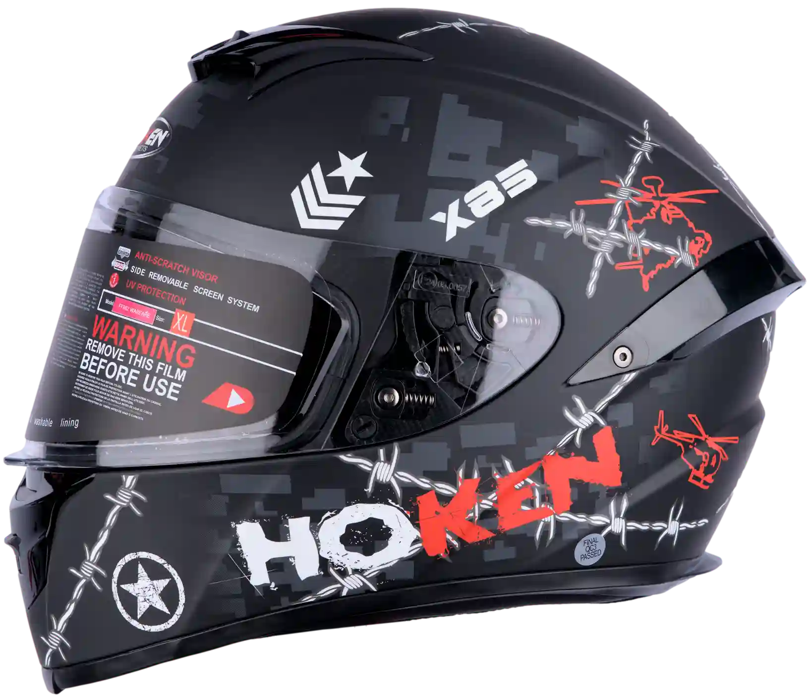 CASCO HOKEN 869 WARFARE - ROJO MATE